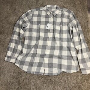 Sonoma XXL Tall Flannel  Shirt Color: Grey Ivory Buff Brand New